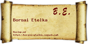 Borsai Etelka névjegykártya
